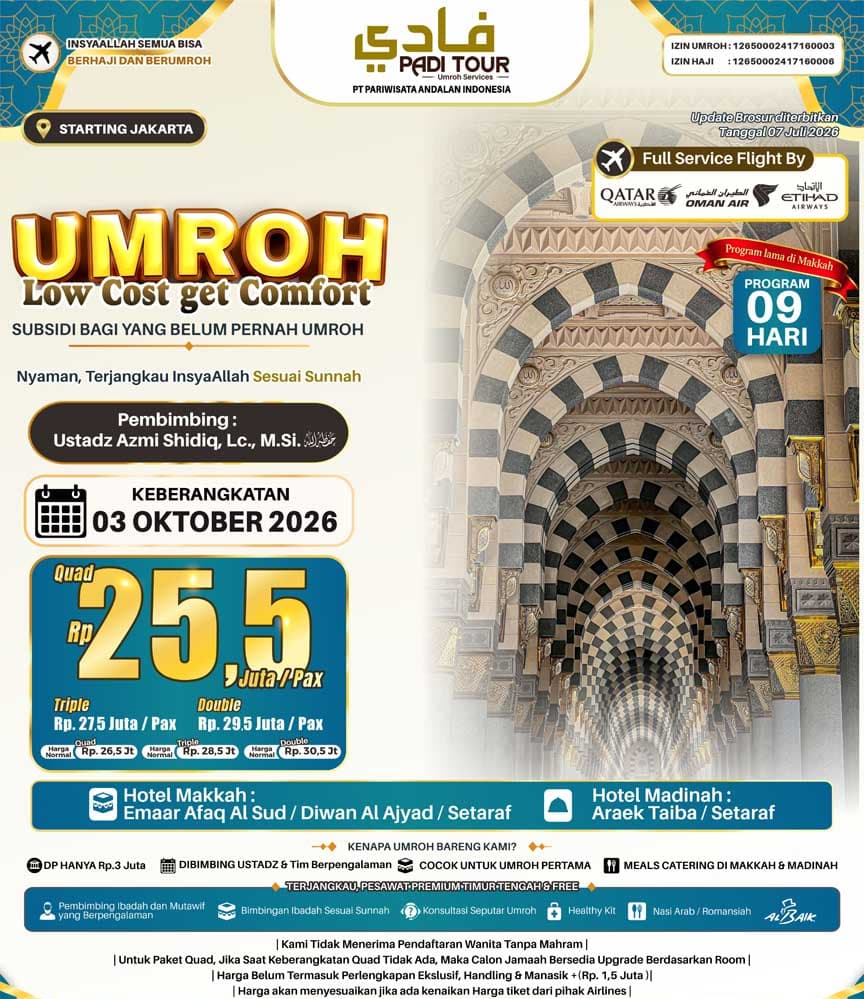 3 Oktober 2026 (Umroh LCC)