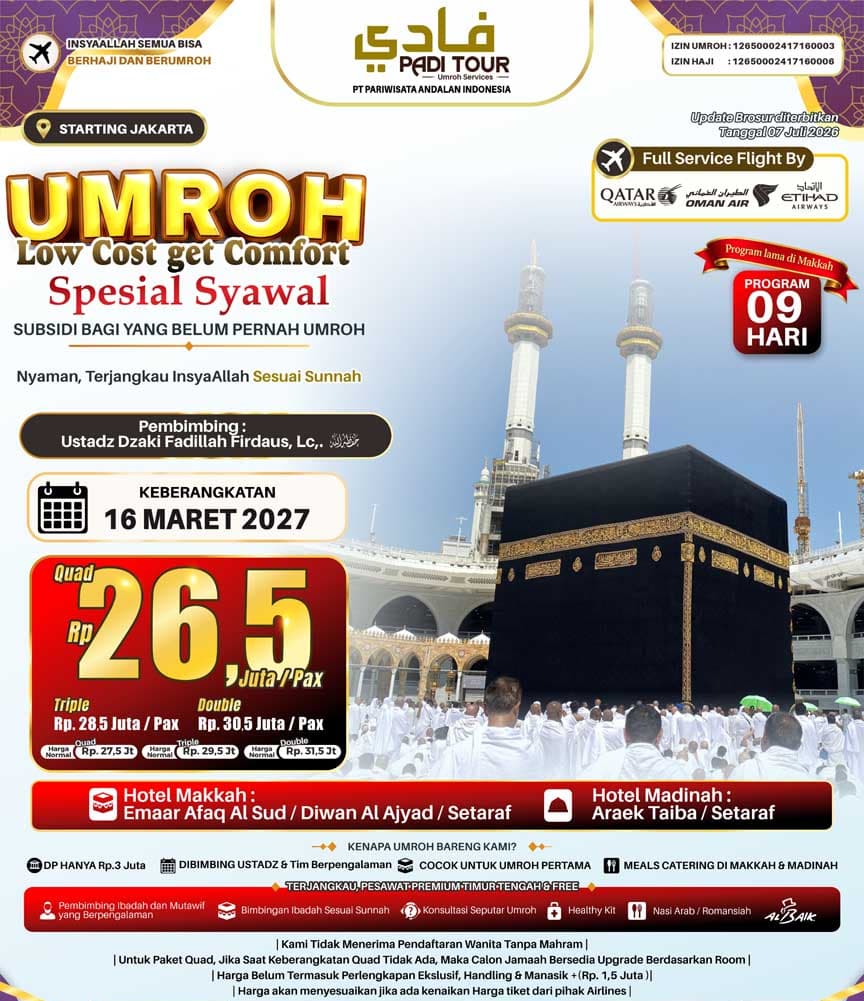 16 Maret 2027 (Umroh LCC)
