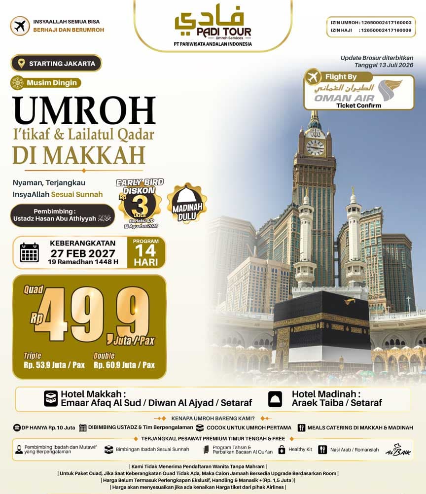 27 Februari 2026 (Umroh Itikaf di Makkah)