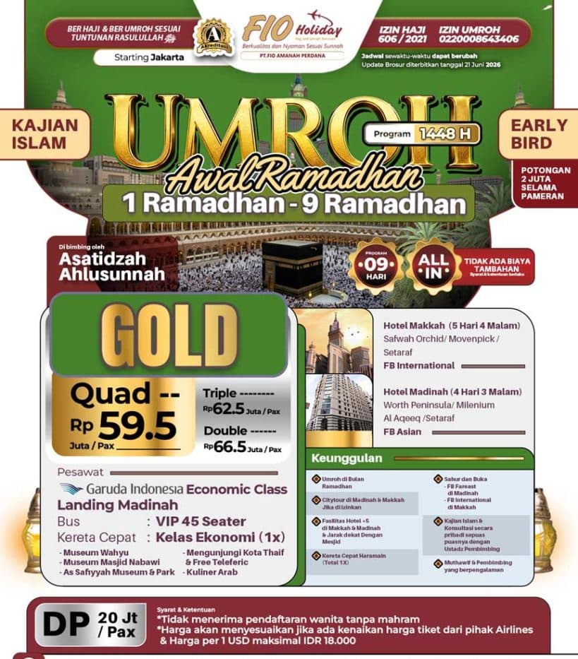 1 Ramadhan 2027 (Umroh Gold Awal Ramadhan)