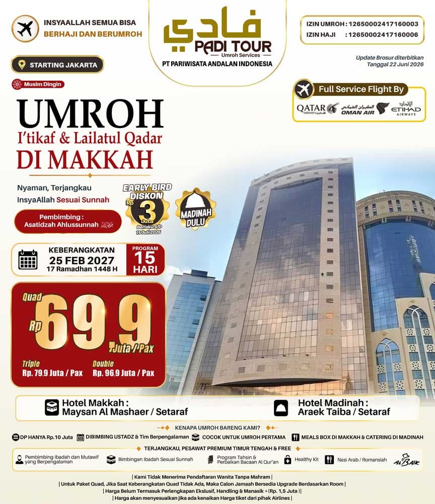 25 Februari 2027 (Umroh Itikaf di Makkah)