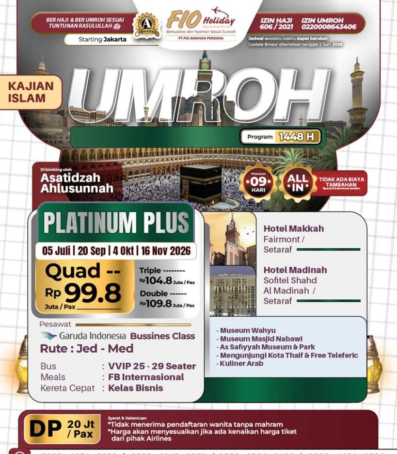 20 September 2026 (Umroh Platinum Plus)