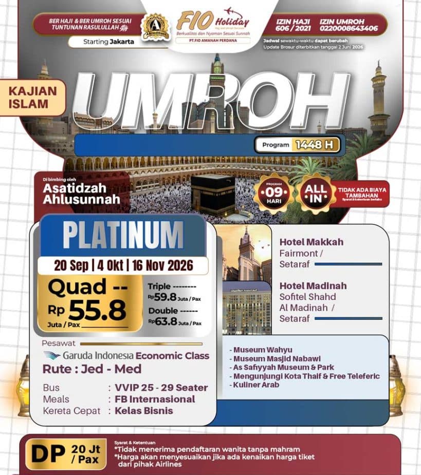 20 September 2026 (Umroh Platinum)