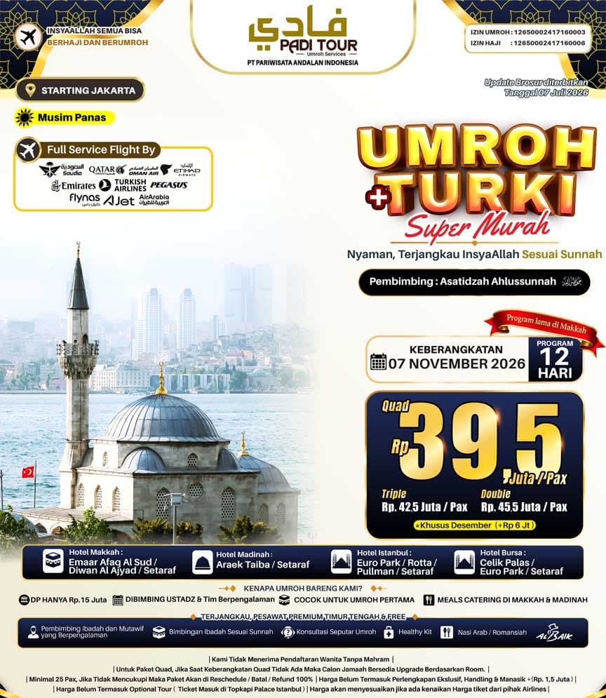 7 November 2026 (Umroh Plus Turki)