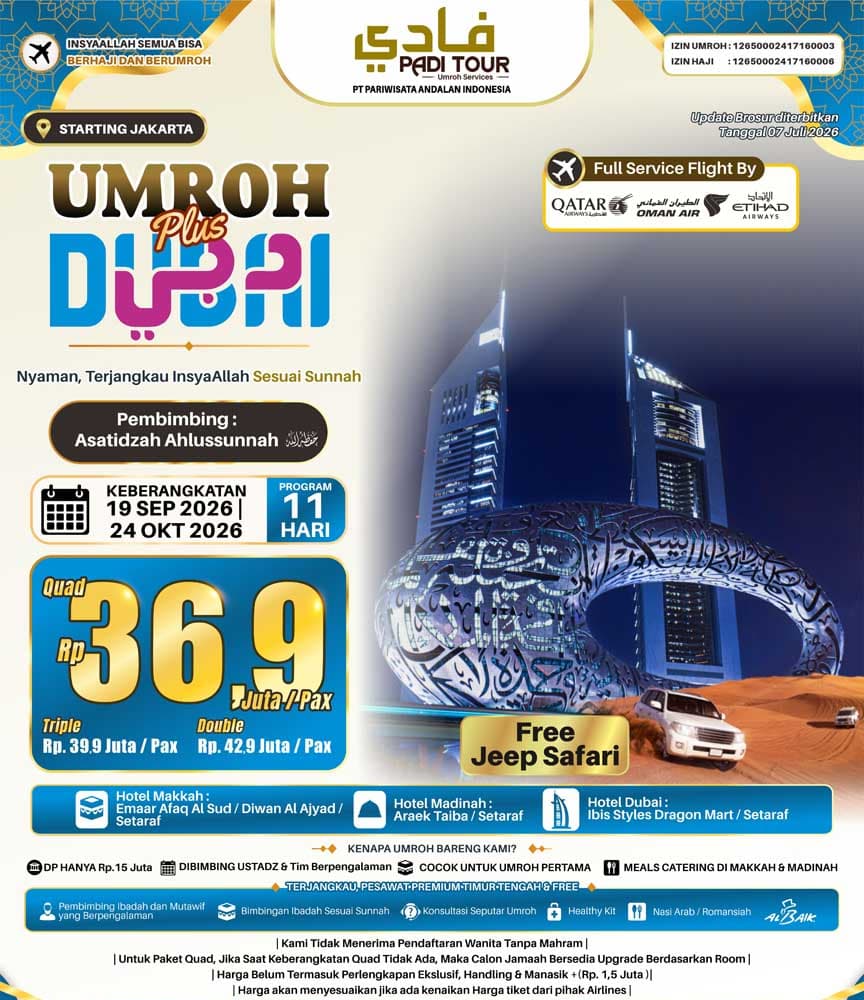 24 Oktober 2026 (Umroh Plus Dubai)