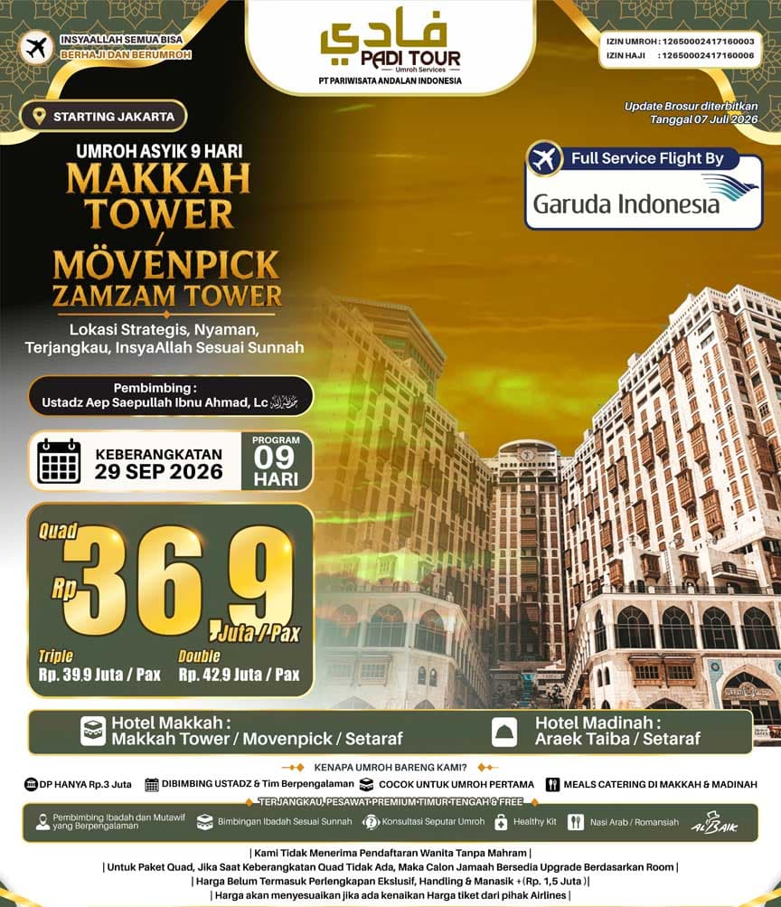 29 September 2026 (Umroh ASYIK)