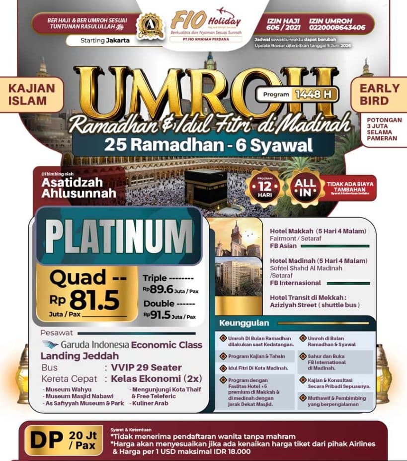25 Ramadhan 2027 (Umroh Platinum Madinah)